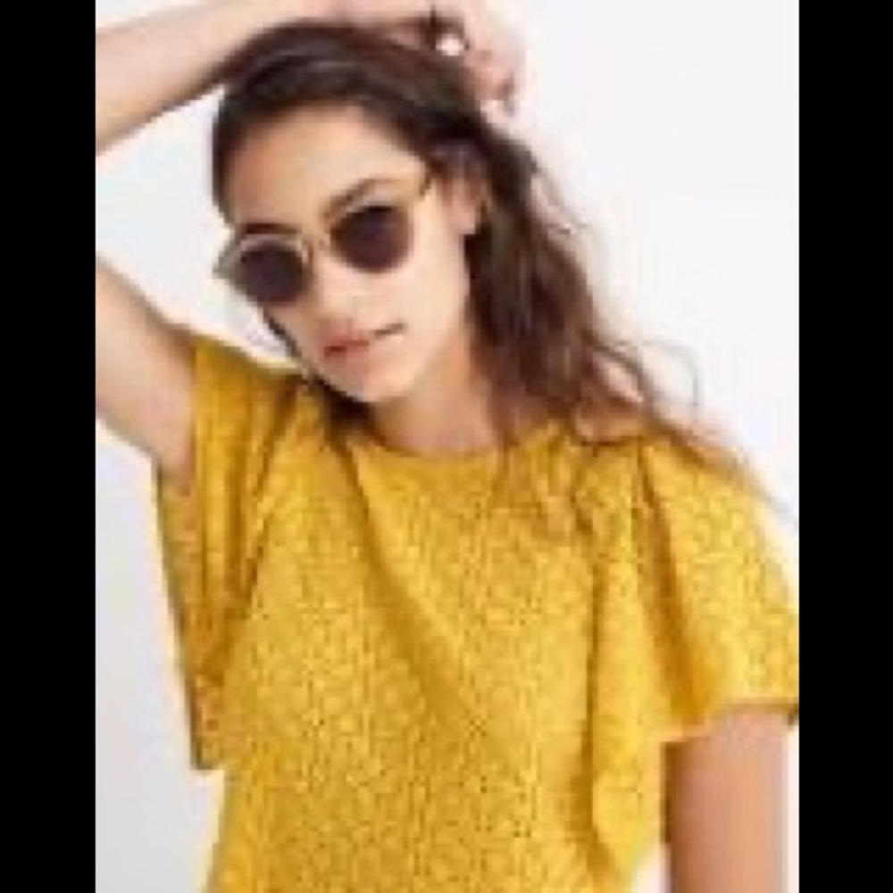 Madewell Texture & Thread Eyelet Flutter Sleeve